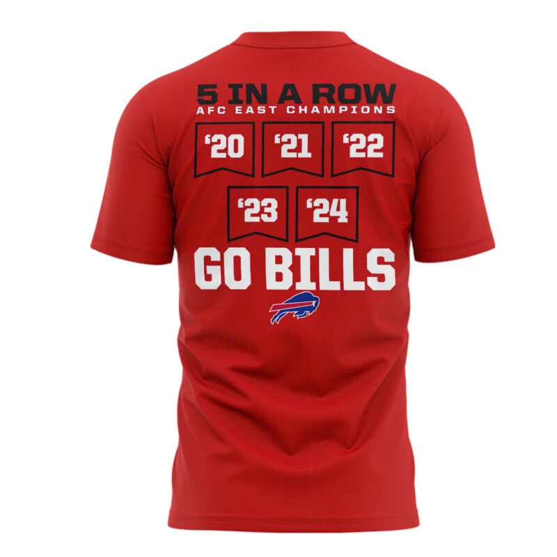 Fanatics Buffalo Bills 5 Straight AFC East Division Champions Tee (Blue, Red, Gray, Black) - Image 6
