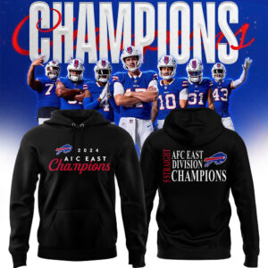 Fanatics Buffalo Bills 5 Straight AFC East Division Champions Hoodie (Blue, Red, Gay, Black)