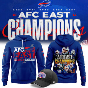 Buffalo Bills Nike 2024 AFC East Division Champions Premium Limited Pullover Hoodie V2