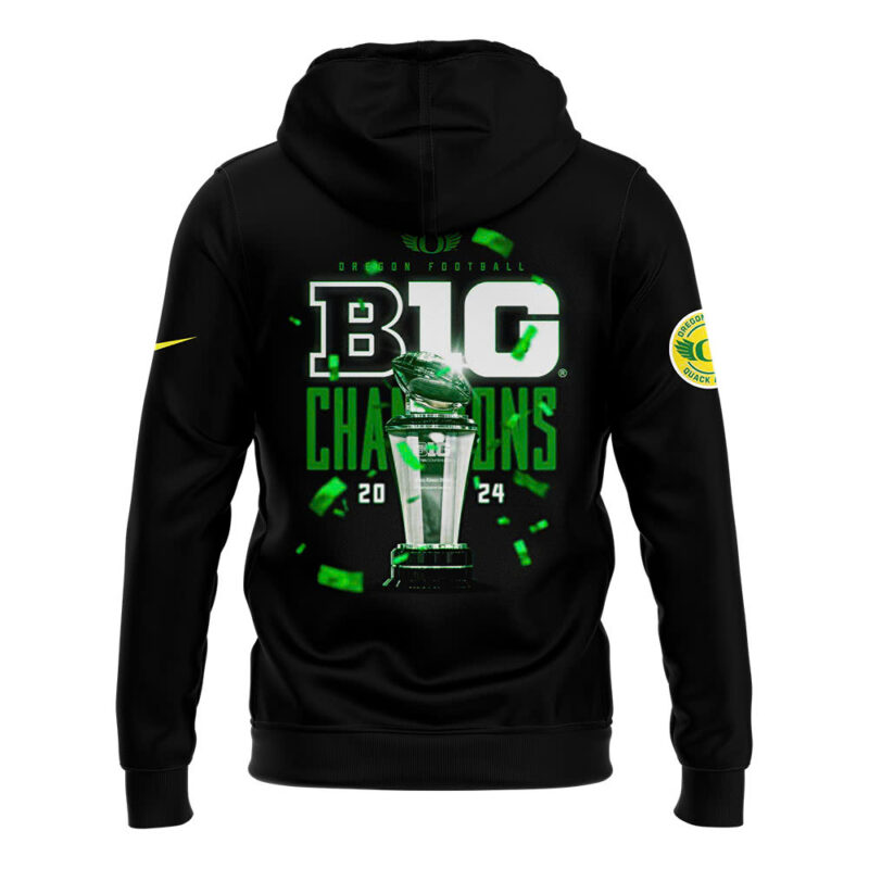 Oregon Ducks 2024 Big Ten Football Conference Champions Premium Edition Hoodie - Image 3