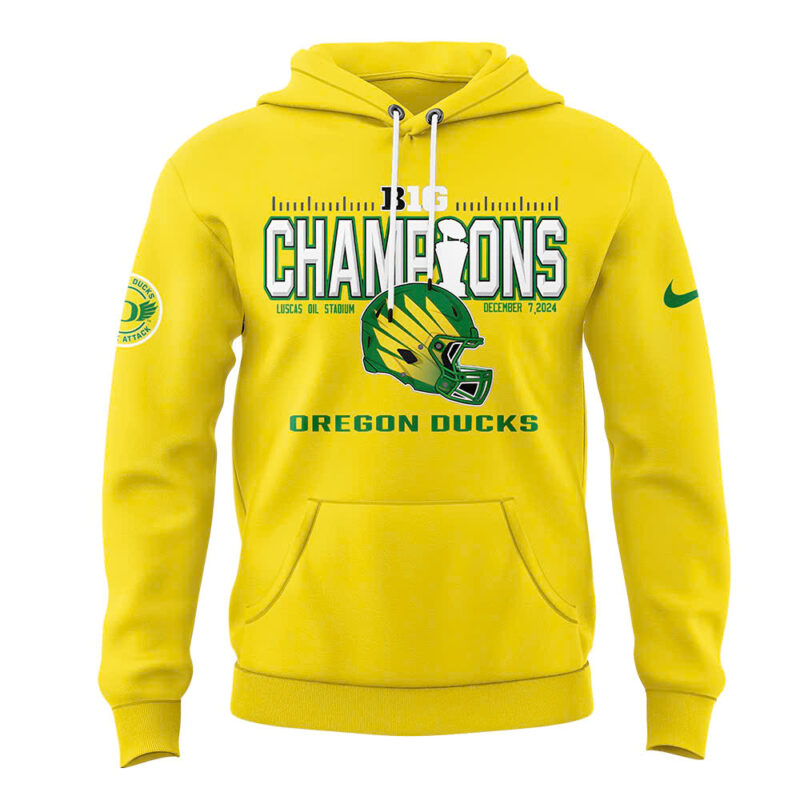 Oregon Ducks 2024 Big Ten Football Conference Champions Premium Edition Hoodie - Image 2
