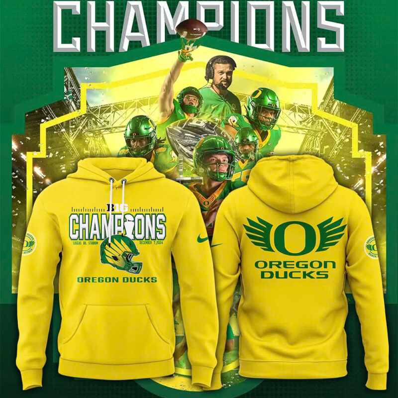 Oregon Ducks 2024 Big Ten Football Conference Champions Premium Edition Hoodie