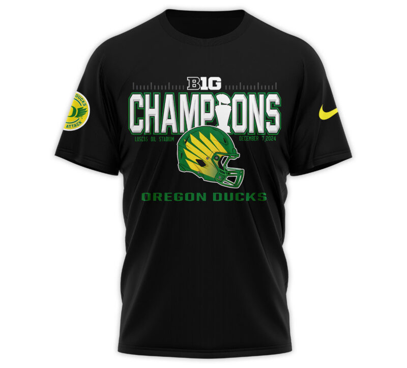 Oregon Ducks 2024 Big Ten Football Conference Champions Tshirt - Image 3