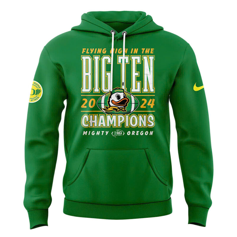 Oregon Ducks 2024 Big Ten Football Conference Champions Premium Edition Hoodie - Image 2