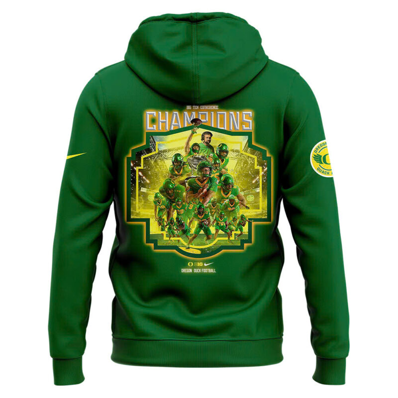 Oregon Ducks 2024 Big Ten Football Conference Champions Hoodie - Image 3