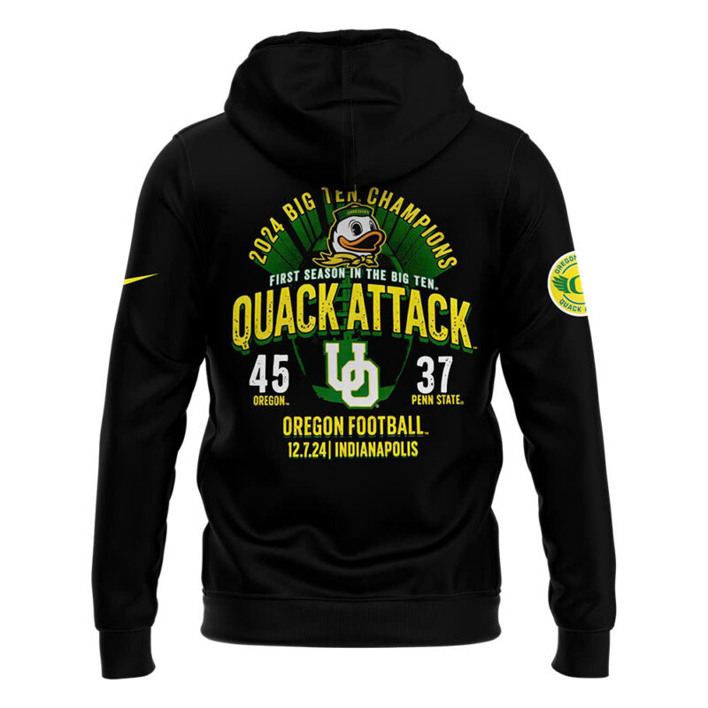Oregon Ducks 2024 Big Ten Football Conference Champions Pullover Hoodie - Image 3