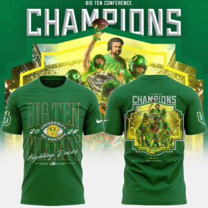 Oregon Ducks 2024 Big Ten Football Conference Champions Locker Room Special Premium Limited Tee