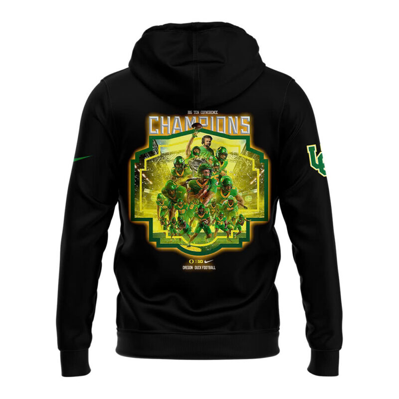 Oregon Ducks 2024 Big Ten Football Conference Champions Locker Room Premium Limited Hoodie - Image 3
