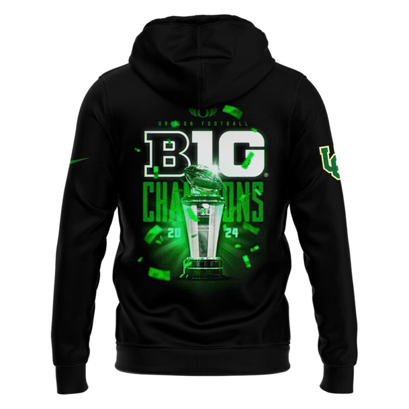 Oregon Ducks 2024 Big Ten Football Conference Champions Locker Room Premium Limited Hoodie - Image 3