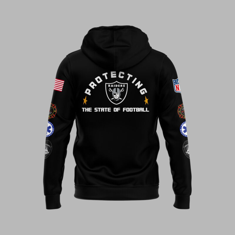 Men's Nike Las Vegas Raiders 2024 First Responders Day Premium Limited Pullover Hoodie - Image 3