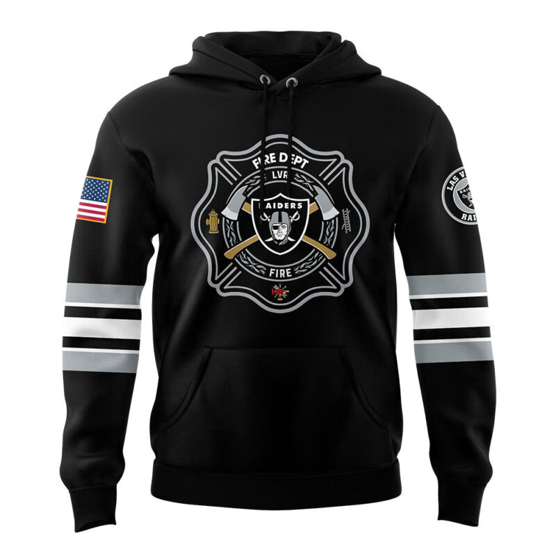 Las Vegas Raiders x 2024 Firefighter Appreciation Night Premium Limited Pullover Hoodie - Image 2