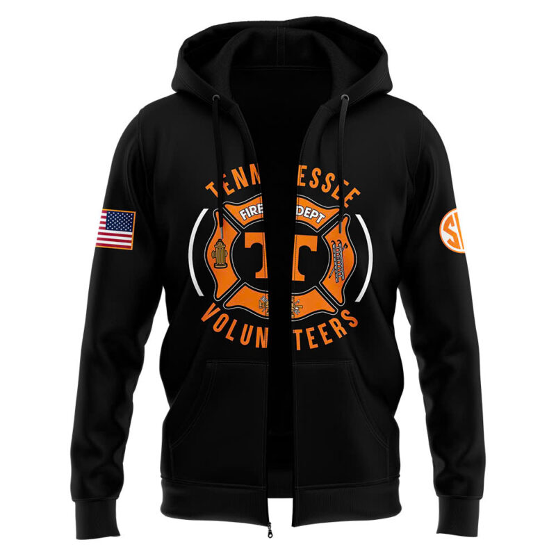 Tennessee Volunteers Football x 2024 Firefighter Appreciation Night Premium Limited Pullover Zip Hoodie - Image 2
