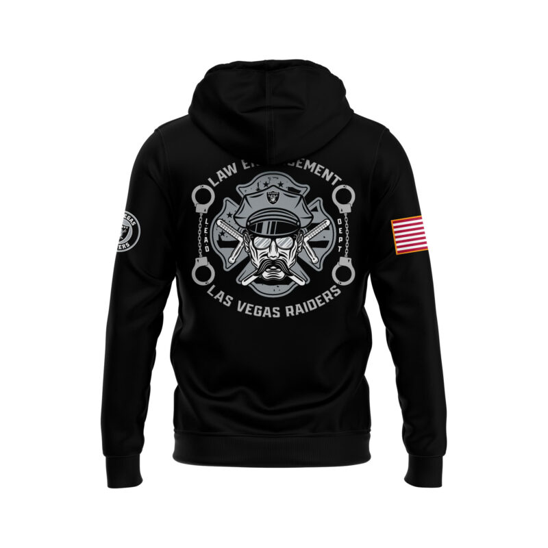 Men's Las Vegas Raiders 2024 First Responders Law Enforcement Appreciation Day Premium Limited Pullover Hoodie - Image 3