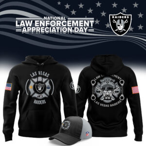 Men's Las Vegas Raiders 2024 First Responders Law Enforcement Appreciation Day Premium Limited Pullover Hoodie