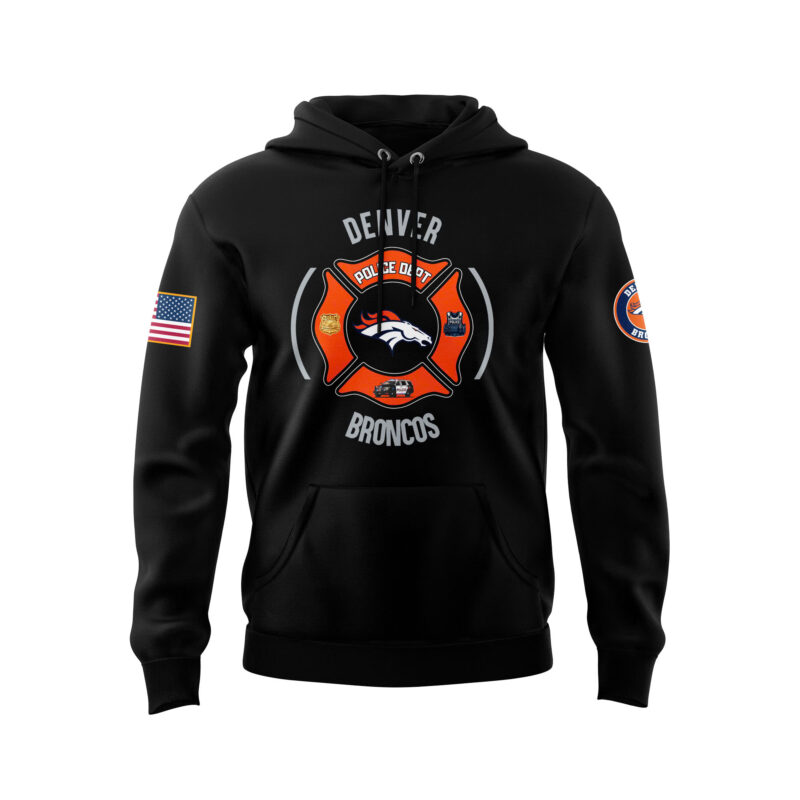 Men's Denver Broncos 2024 First Responders Law Enforcement Appreciation Day Premium Limited Pullover Hoodie - Image 2