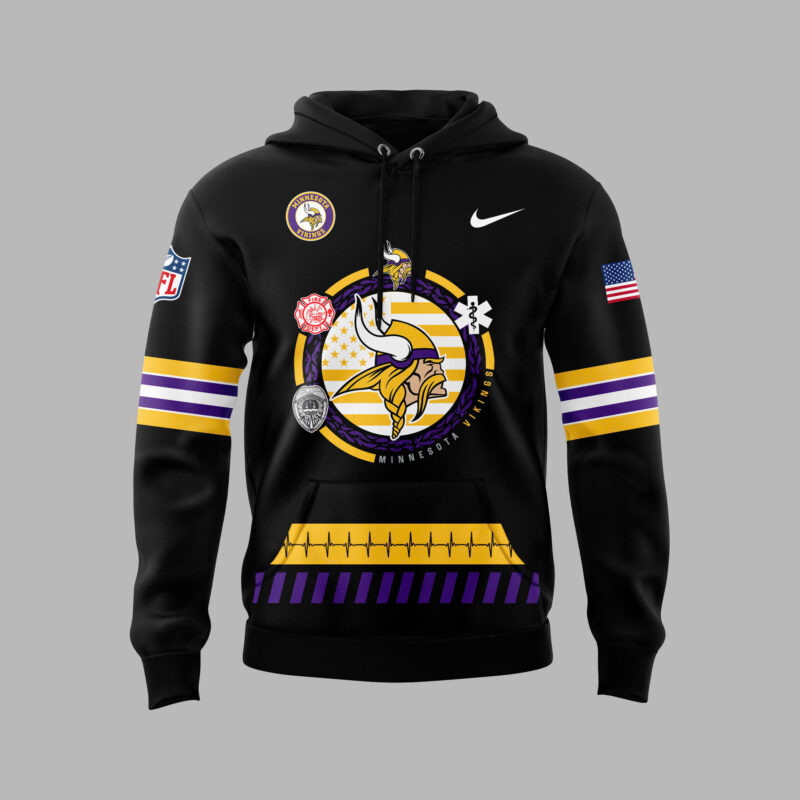 Men's Nike Minnesota Vikings NFL 2024 National First Responders Day Premium Limited Pullover Hoodie - Image 2
