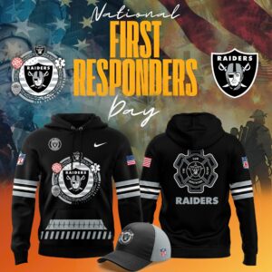 Men's Nike Las Vegas Raiders NFL 2024 National First Responders Day Premium Limited Pullover Hoodie