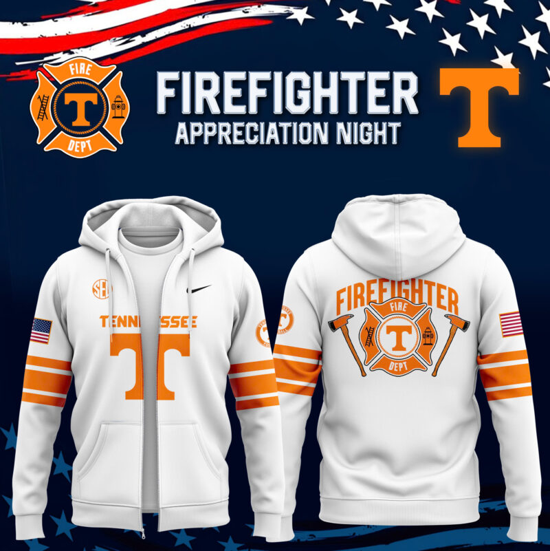 Tennessee Volunteers Football x 2024 Firefighter Appreciation Night Premium Limited Pullover Zip Hoodie