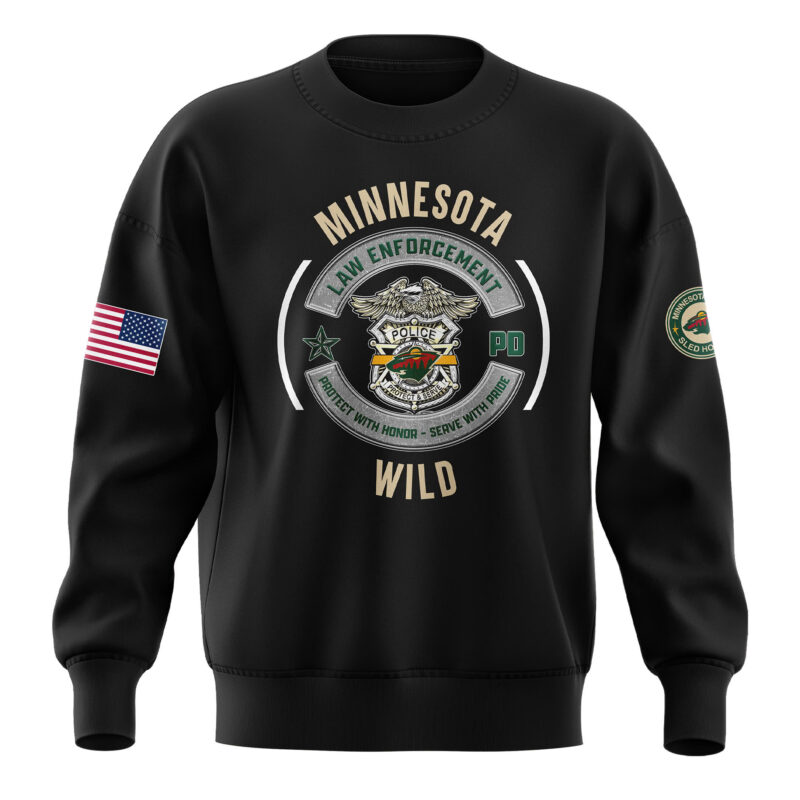 Minnesota Wild 2024 First Responders Law Enforcement Appreciation Day Premium Limited Sweatshirt - Image 2