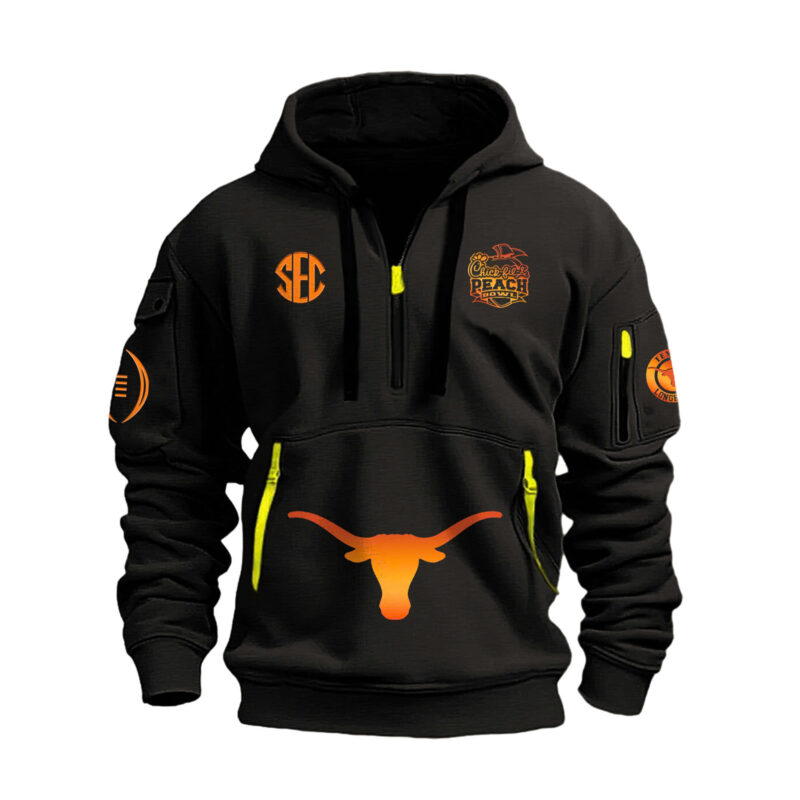 Texas Longhorns Football x 2025 Chick fil A Peach Bowl Premium Limited New Heavy Hoodie - Image 2