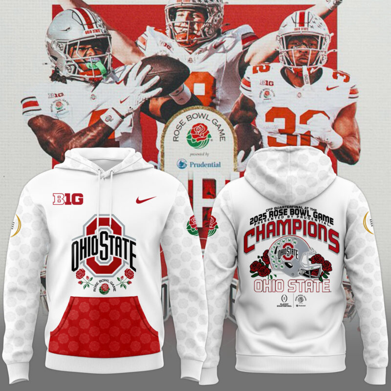 Limited_Ohio State Buckeyes College Football Playoff 2025 Rose Bowl Champions Hoodie