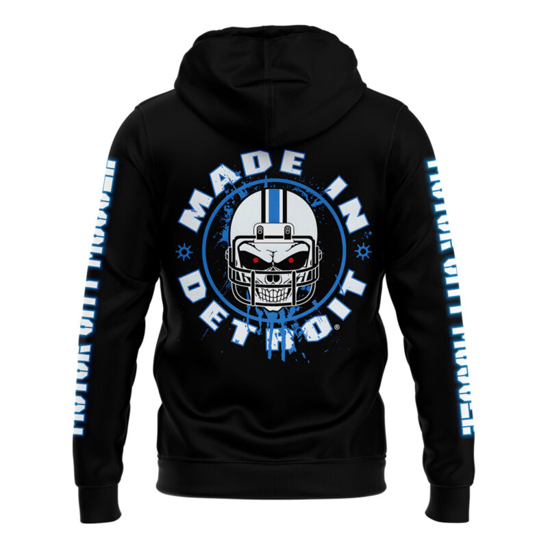 Men's Black Detroit Lions Motor City Muscle Premium Limited Pullover Hoodie V2 - Image 3