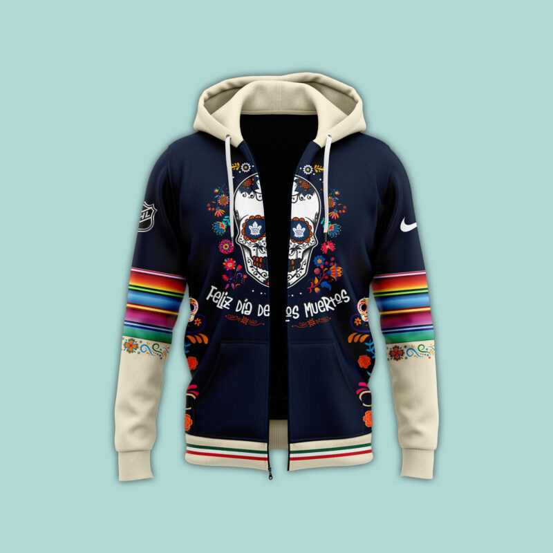 Unisex Nike Pro Toronto Maple Leafs 2024 NHL Dia De Los Muertos Premium Limited Zip Hoodie - Image 2