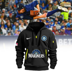Special Seattle Mariners Baseball Team Black Half Zip Hoodie 2024