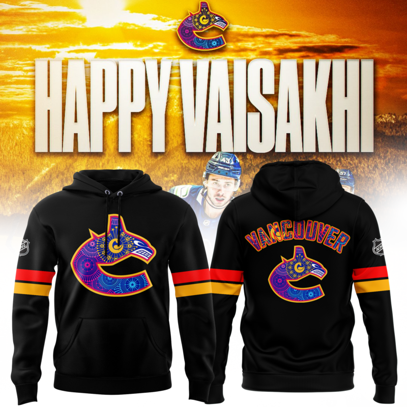 Limited Edition Vancouver Canucks Happy Vaisakhi Black Hoodie 2025