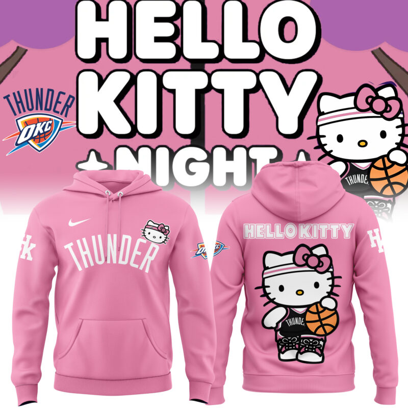 Limited Edition Oklahoma City Thunder x Hello Kitty Hoodie Pink 2024