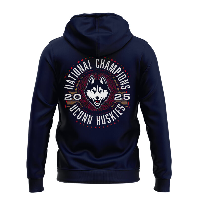 UConn Women's Basketball 12-Time National Champs Heavyweight Hoodie Navy limited edition. - Image 3