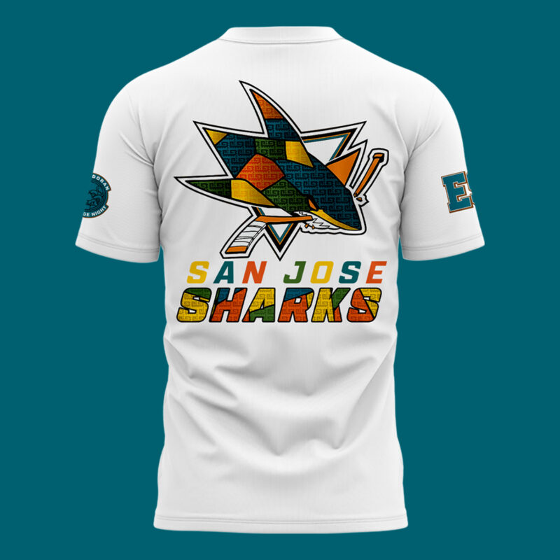 San Jose Sharks Celebrate El Salvador Heritage Tshirt limited edition - Image 3