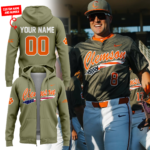 Special New Clemson Baseball Military Appreciation ZipHoodie 2025