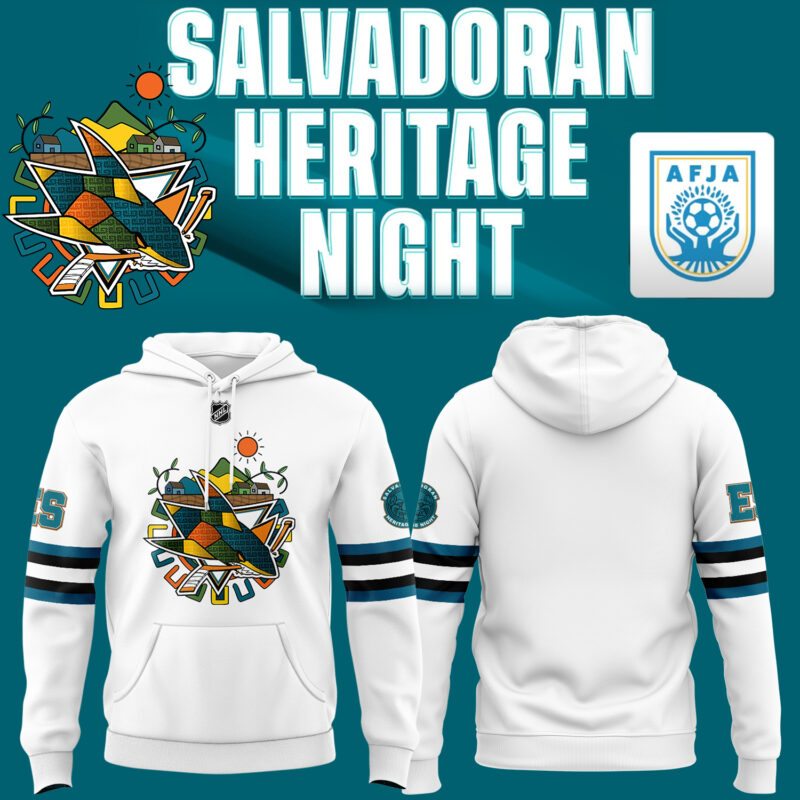 San Jose Sharks Celebrate El Salvador Heritage Hoodie limited edition.