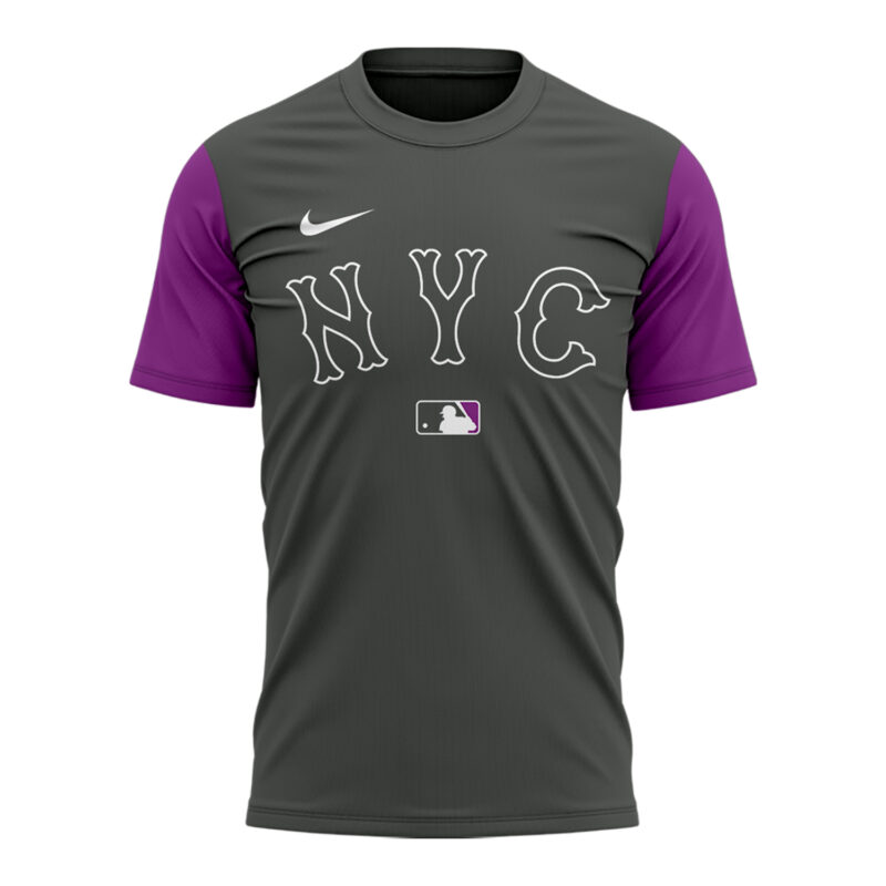 Limited Edition New York Mets Tshirt Purple/Grey II - Image 2