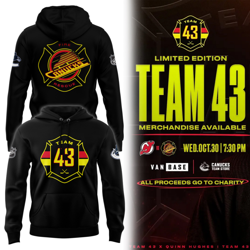 Limited Edition Vancouver Canucks Firefighters Night Hoodie
