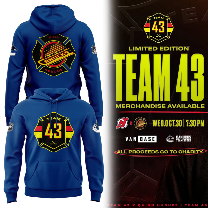Limited Edition Vancouver Canucks Firefighters Night Hoodie