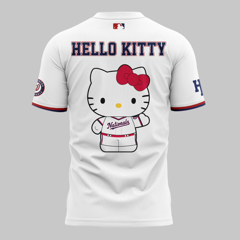 Special New Washington Nationals x Hello Kitty Tshirt 2025 - Image 3