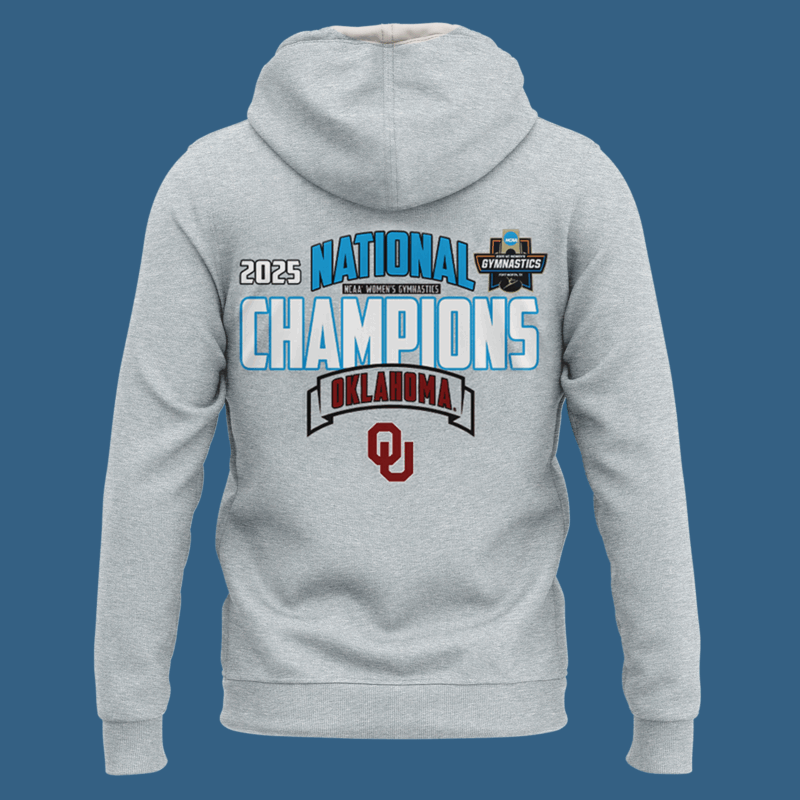 Oklahoma Women's Gym 2025 WOMEN'S GYMNASTICS NATIONAL CHAMPIONS Hoodie - Image 3