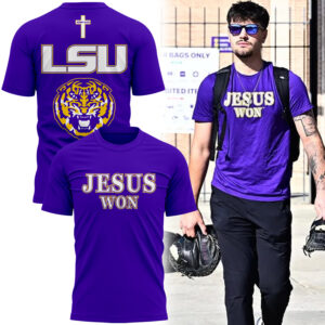 LSU Basketball Jesus Won Tee - Purple Tshirt ll Limited Edition.