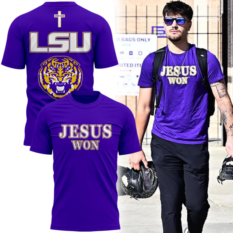 LSU Basketball Jesus Won Tee - Purple Tshirt ll Limited Edition.