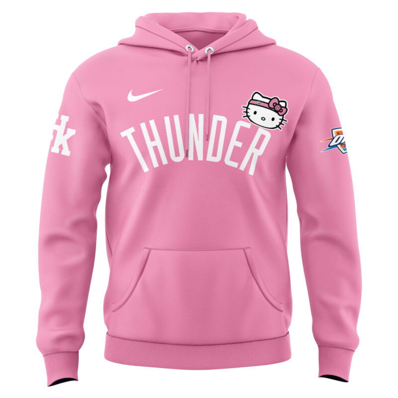 Limited Edition Oklahoma City Thunder x Hello Kitty Hoodie Pink 2024 - Image 2