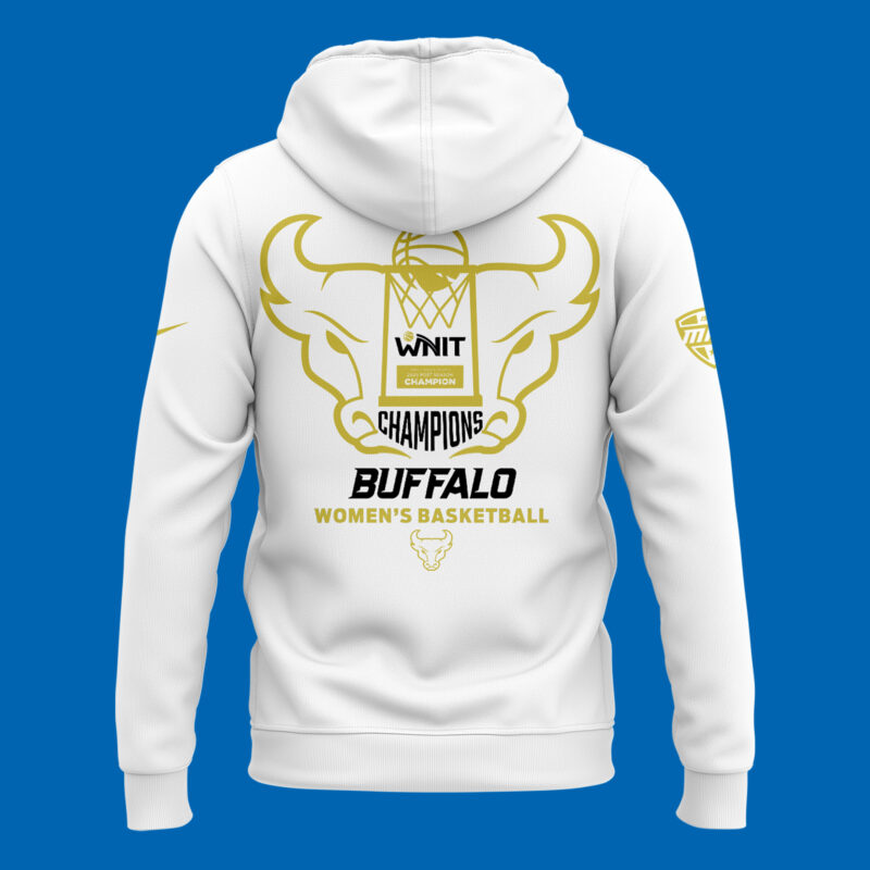 Buffalo Women's Basketball WNIT Champions Hoodie White limited edition. - Image 3