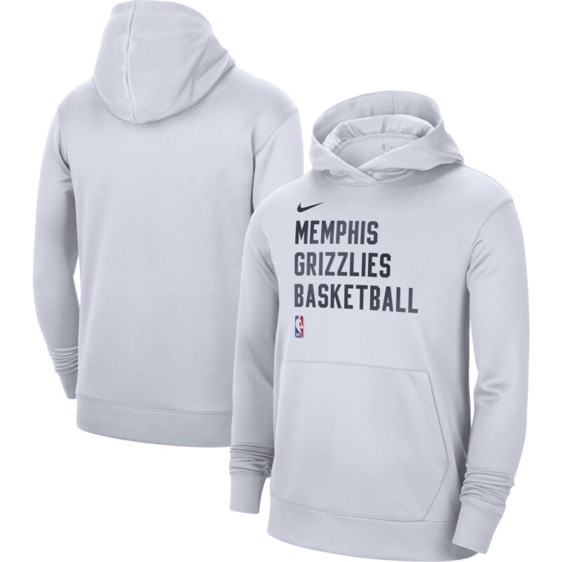 Memphis Grizzlies Nike Unisex 2023/24 Performance Spotlight On-Court Practice Pullover Hoodie - White