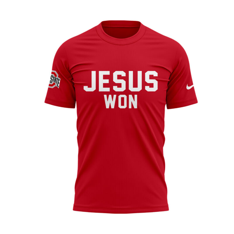 Limited Edition JESUS WON Red T shirt 2025 - Image 2