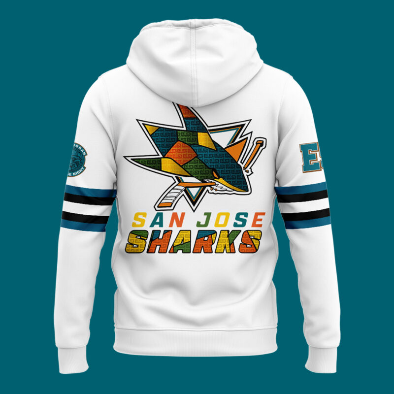 San Jose Sharks Celebrate El Salvador Heritage Hoodie limited edition - Image 3