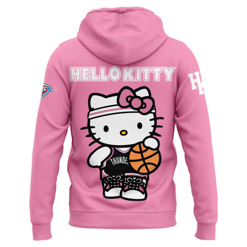 Limited Edition Oklahoma City Thunder x Hello Kitty Hoodie Pink 2024 - Image 3