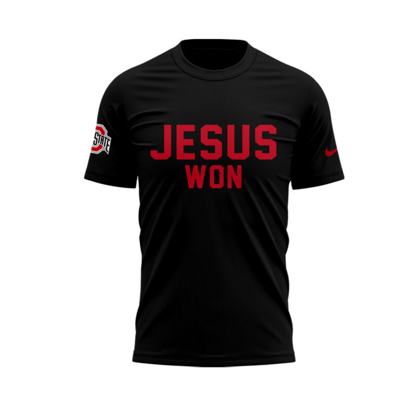 Limited Edition JESUS WON black T shirt 2025 - Image 2