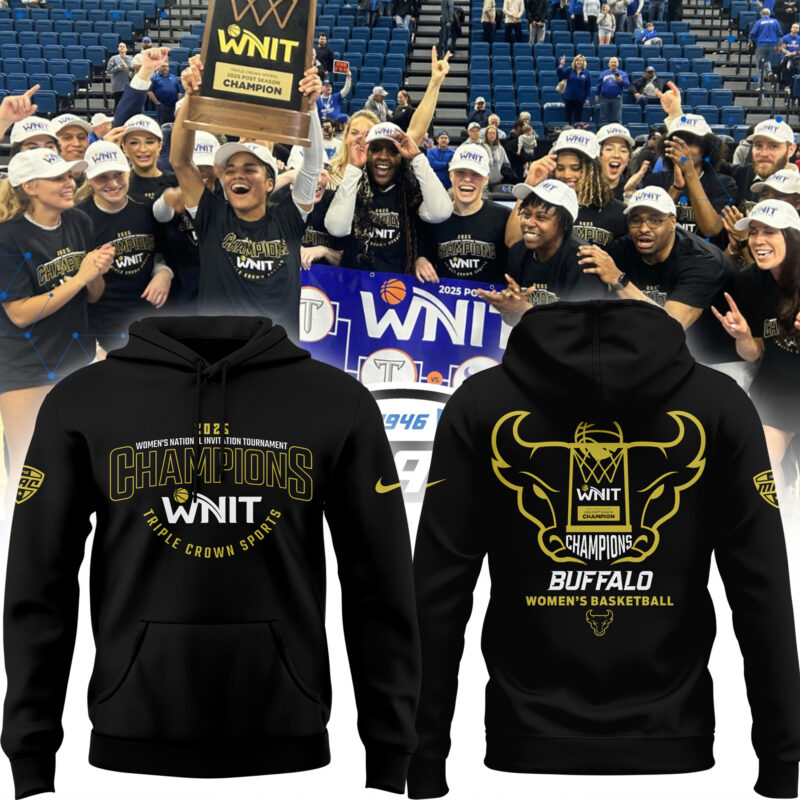 Buffalo Women's Basketball WNIT Champions Hoodie black limited edition.