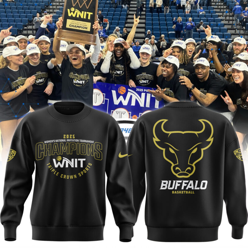 Buffalo Women's Basketball WNIT Champions Sweatshirt black2 limited edition.